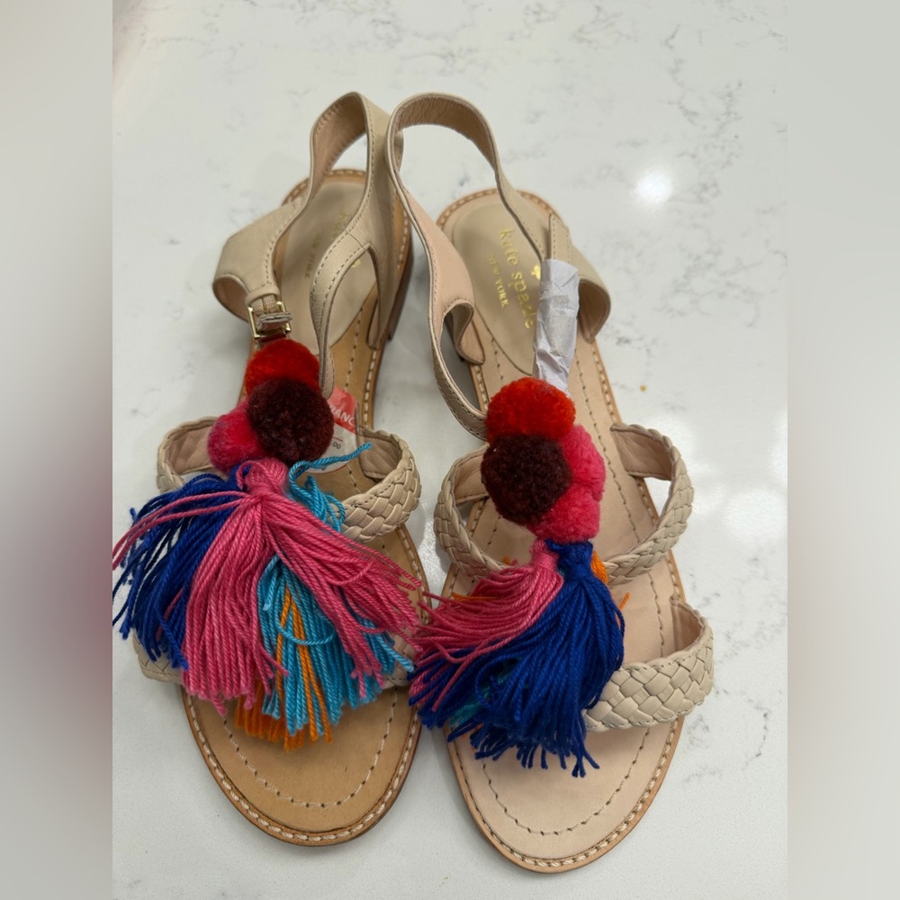 NWT Kate Spade Tassel Sandals with flaw size 8M